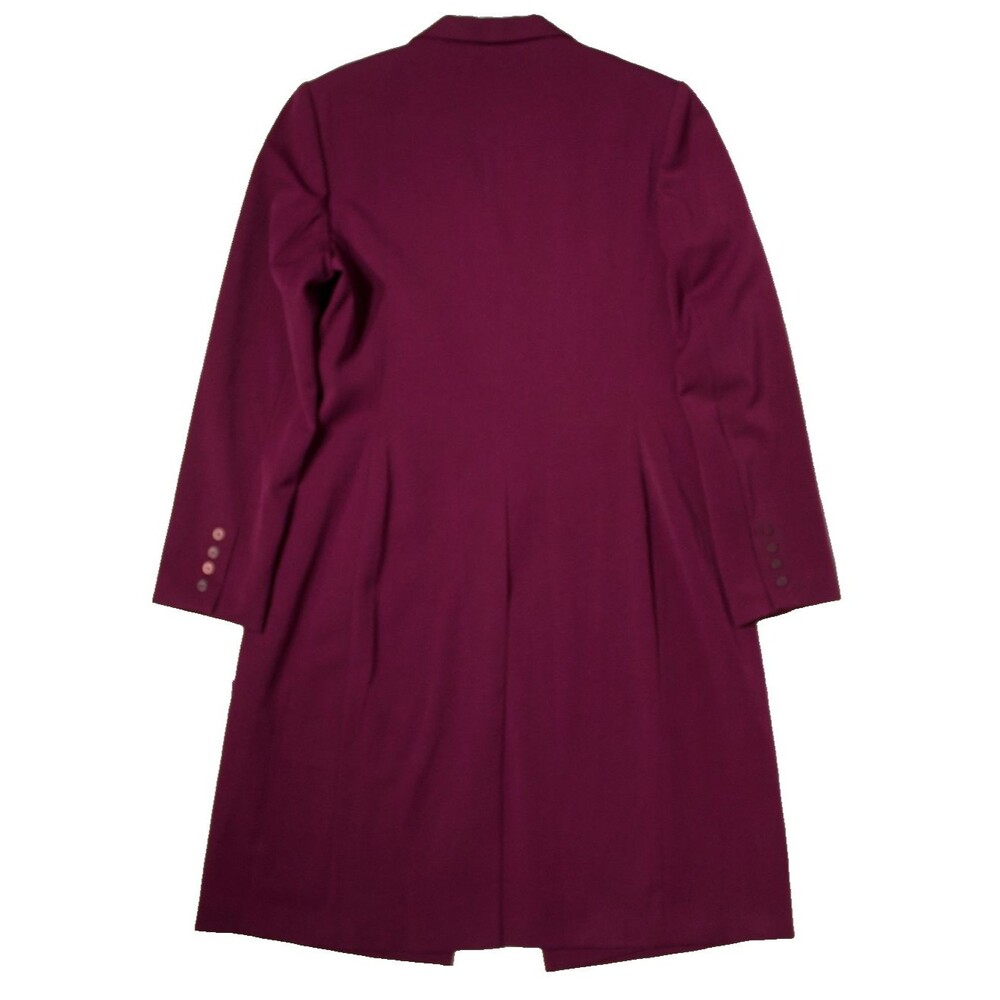 NWT John Meyer of Norwich Long Duster Light Coat Red Wine Stretch Women Size 14 - Picture 2 of 16